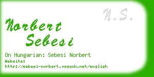 norbert sebesi business card